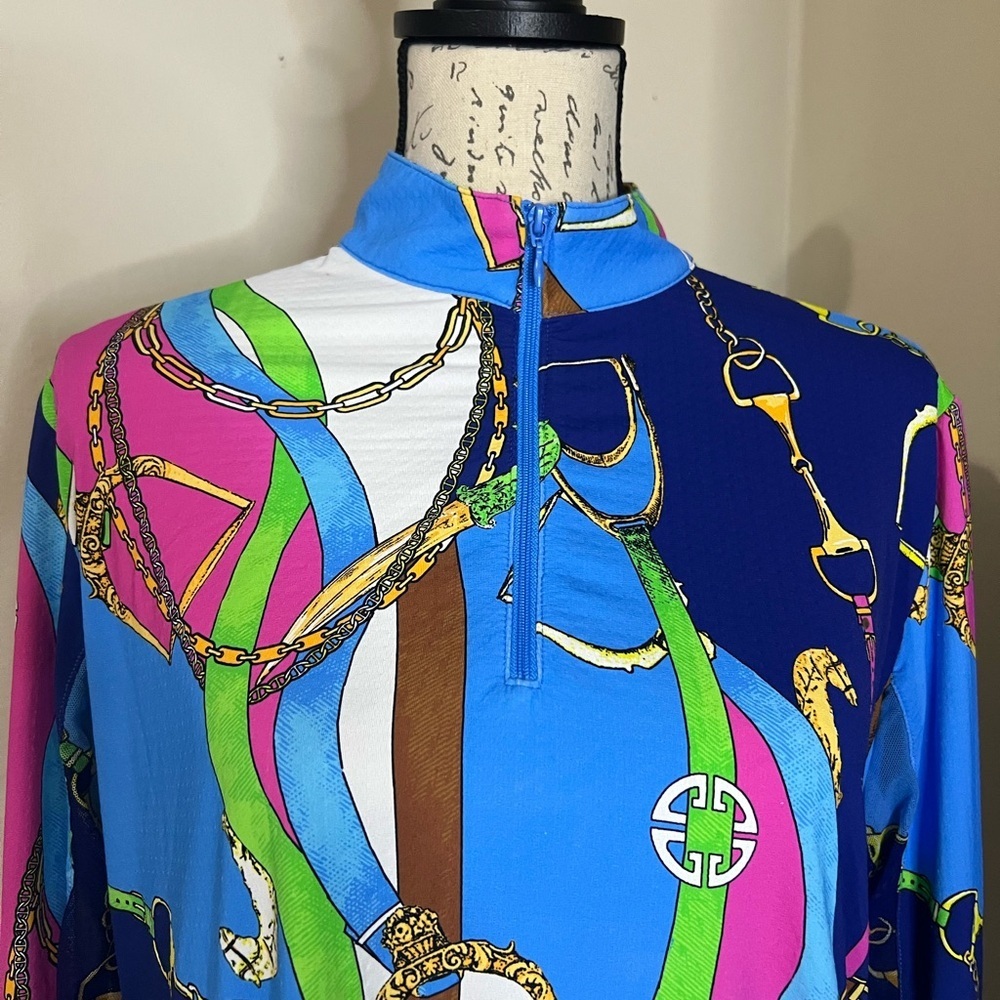 Colorful Chain Print Women's Top - Picture 3 of 6